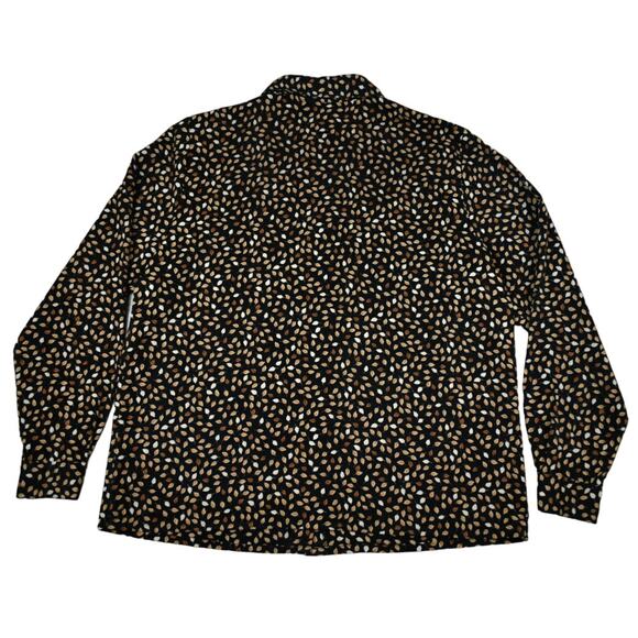 Vintage black/brown fall leaf button blouse shirt top size 14 large whimsy boho - Picture 8 of 8
